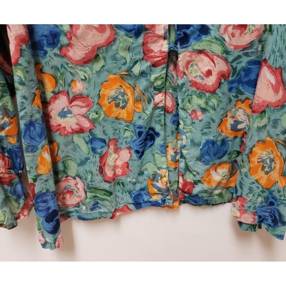 VTG Gitano  Plus Size 24 Floral Blouse Long Bell Sleeves Granny Core NWOT - Picture 3 of 9